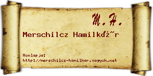 Merschilcz Hamilkár névjegykártya